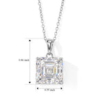 Moissanite Pendant with Chain (Size 18) in Rhodium Overlay Sterling Silver  12.300  Ct._4507528_5