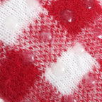 LIVMORE 2-Piece Bamboo Towel & Sherpa Fleece Checked Socks Christmas Gift Set - Red & White_4507710_5
