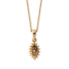 D'Joy - Ethiopian Opal & White Zircon Halo Pendant in 18K Gold Plated Sterling Silver with Chain (Size 20)_4507922_2
