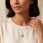 D'Joy - Kyanite & White Zircon Pendant with Chain (Size 20) in Yellow Gold Plated Sterling Silver 1.24 Ct._4508074_1