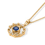 D'Joy - Kyanite & White Zircon Pendant with Chain (Size 20) in Yellow Gold Plated Sterling Silver 1.24 Ct._4508074_3