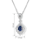 D'Joy - Kyanite & White Zircon Halo Pendant with Chain (Size 20) in Platinum Overlay Sterling Silver_4508078_4