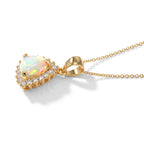 Luxuriant - Ethiopian Opal & Lab Grown Diamond Pendant with Chain (Size 20) in 18K Vermeil Yellow Gold Plated Sterling Silver 1.50 Ct._4508482_1
