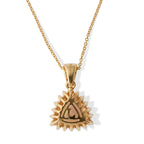 Luxuriant - Ethiopian Opal & Lab Grown Diamond Pendant with Chain (Size 20) in 18K Vermeil Yellow Gold Plated Sterling Silver 1.50 Ct._4508482_2