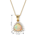 Luxuriant - Ethiopian Opal & Lab Grown Diamond Pendant with Chain (Size 20) in 18K Vermeil Yellow Gold Plated Sterling Silver 1.50 Ct._4508482_3