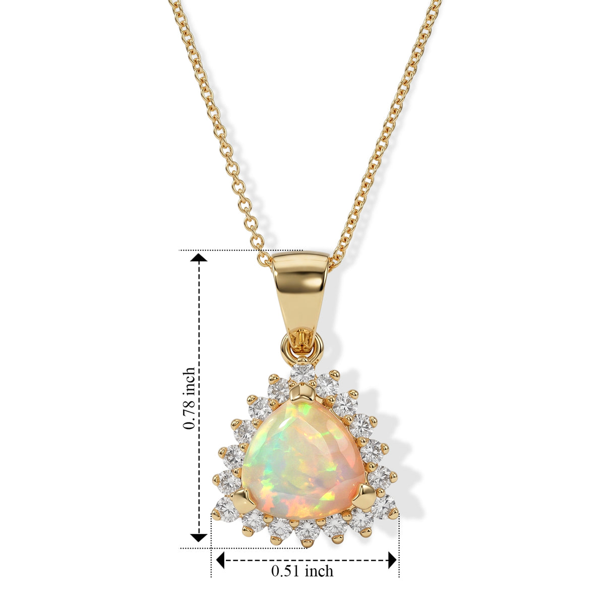 Luxuriant - Ethiopian Opal &amp; Lab Grown Diamond Pendant with Chain (Size 20) in 18K Vermeil Yellow Gold Plated Sterling Silver 1.50 Ct. 4508482 3