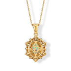 D'Joy - Ethiopian Opal, White Zircon & Zambian Emerald Pendant with Chain (Size 20) in 18K Vermeil Yellow Gold Plated Sterling Silver 2.00 Ct._4508495_3