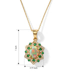 D'Joy - Ethiopian Opal, White Zircon & Zambian Emerald Pendant with Chain (Size 20) in 18K Vermeil Yellow Gold Plated Sterling Silver 2.00 Ct._4508495_4