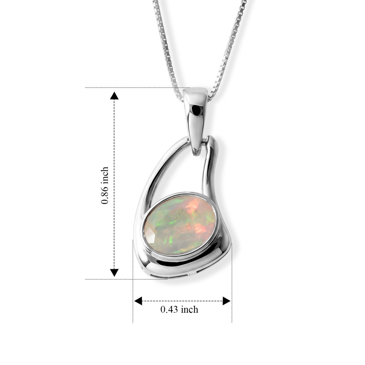 D'Joy - Ethiopian Opal Solitaire Pendant in Platinum Overlay Sterling Silver with Chain (Size 20) 4508533 3