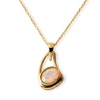 D'Joy - Ethiopian Opal Solitaire Pendant in Yellow Gold Plated Sterling Silver  with Chain (Size 20)_4508534