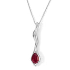 Lucy Q - African Ruby Solitaire Drop Pendant with Chain (Size 20) in Platinum Overlay Sterling Silver 2.08 Ct._4508575