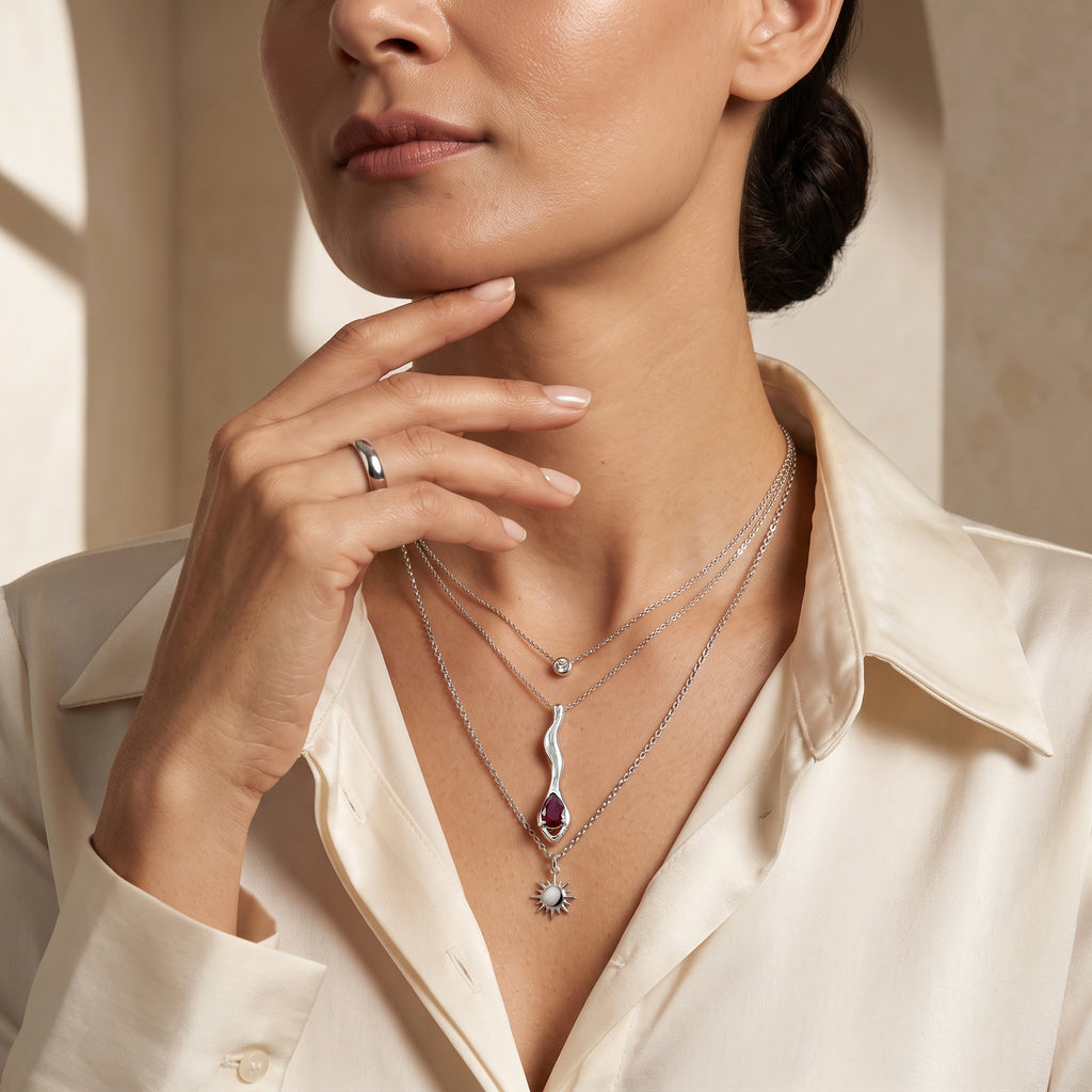 Lucy Q - African Ruby Solitaire Drop Pendant with Chain (Size 20) in Platinum Overlay Sterling Silver 2.08 Ct._4508575_2