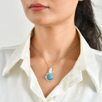 Blue Turquoise Pendant with Chain (Size 20) Stainless Steel  8.000  Ct._4508709_1