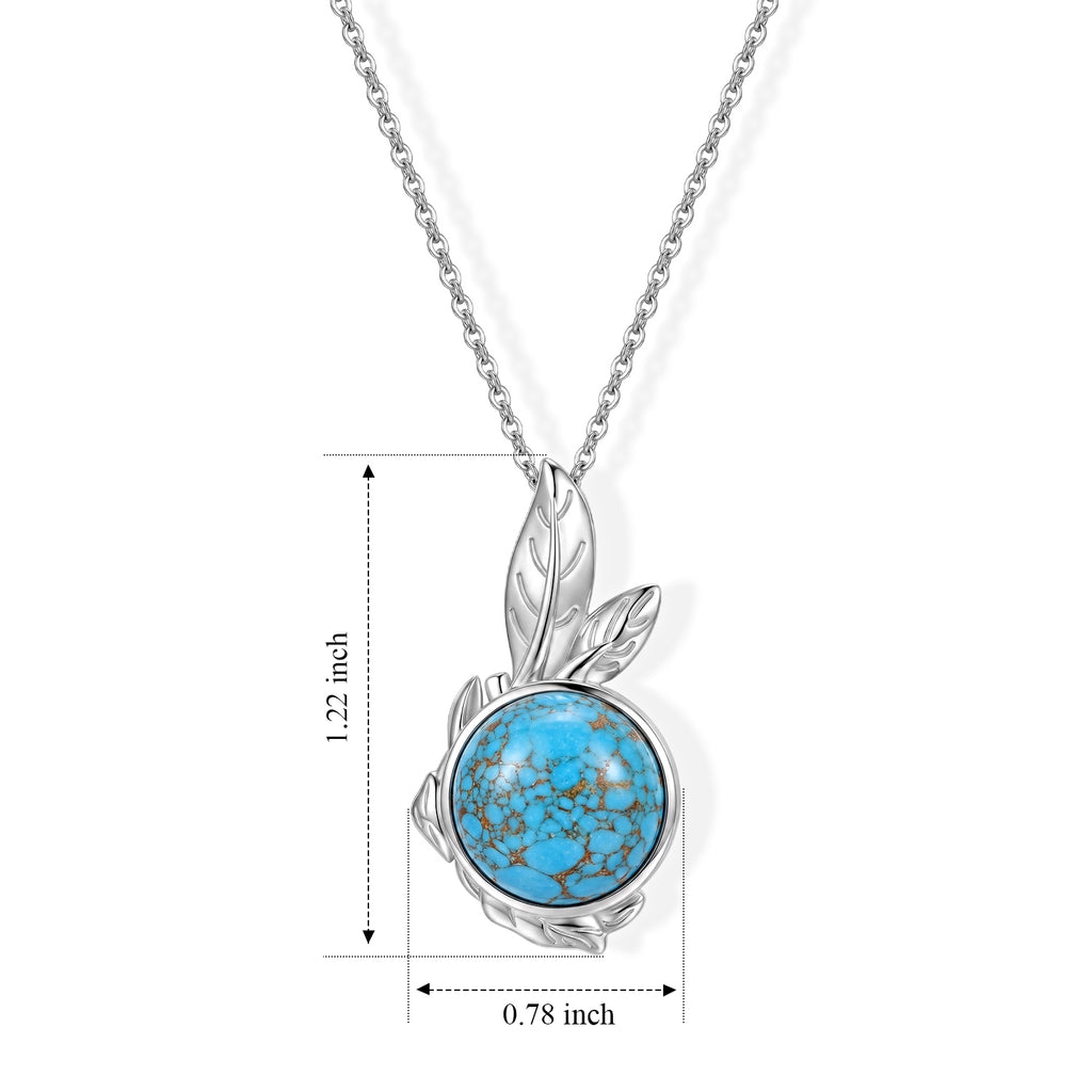 Blue Turquoise Pendant with Chain (Size 20) Stainless Steel  8.000  Ct._4508709_4