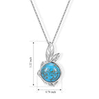 Blue Turquoise Pendant with Chain (Size 20) Stainless Steel  8.000  Ct._4508709_4