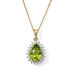 Luxuriant - Peridot & Lab Grown Diamond (SI/G-H) Pendant with Chain (Size 20) in 18K Vermeil Yellow Gold Plated Sterling Silver 3.45 Ct._4509001