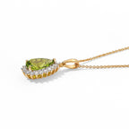 Luxuriant - Peridot & Lab Grown Diamond (SI/G-H) Pendant with Chain (Size 20) in 18K Vermeil Yellow Gold Plated Sterling Silver 3.45 Ct._4509001_3