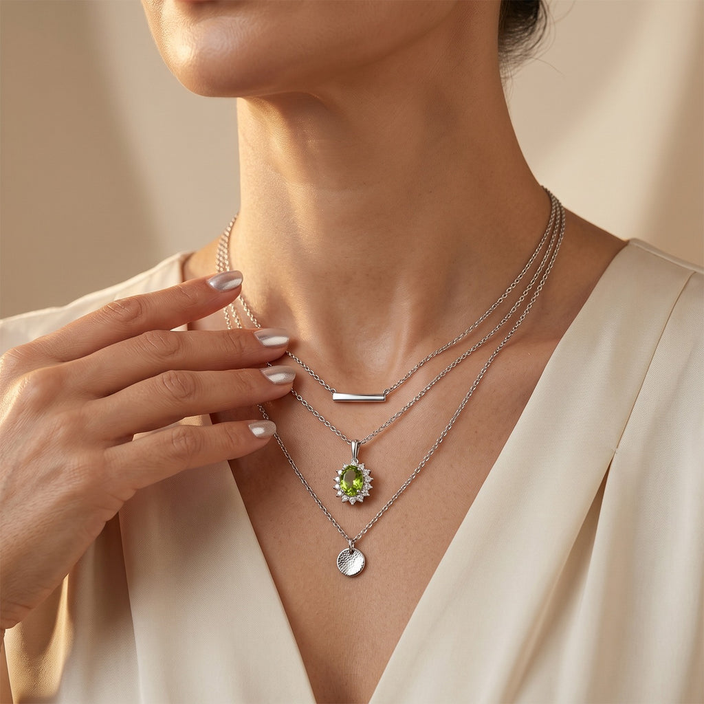 D'Joy - Peridot & White Zircon Pendant in Platinum Overlay Sterling Silver with Chain (Size 20) 1.63 Ct._4509043_2