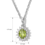 D'Joy - Peridot & White Zircon Pendant in Platinum Overlay Sterling Silver with Chain (Size 20) 1.63 Ct._4509043_4
