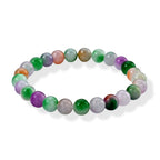 Set of 2 - Multi Jade & White Glass Pen with Stretchable Bracelet (Size - 7.5) 300.00 Ct._4509241_4