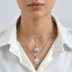 GP - Larimar & Blue Sapphire Pendant in Rhodium Overlay Sterling Silver with Chain (Size 20) 12.60 Ct._4509282_2