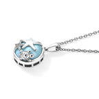 GP - Larimar & Blue Sapphire Pendant in Rhodium Overlay Sterling Silver with Chain (Size 20) 12.60 Ct._4509282_3
