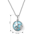 GP - Larimar & Blue Sapphire Pendant in Rhodium Overlay Sterling Silver with Chain (Size 20) 12.60 Ct._4509282_4