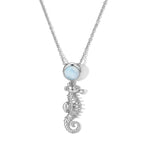 GP - Larimar & Blue Sapphire Pendant in Rhodium Overlay Sterling Silver with Chain (Size 20) 2.35 Ct._4509287