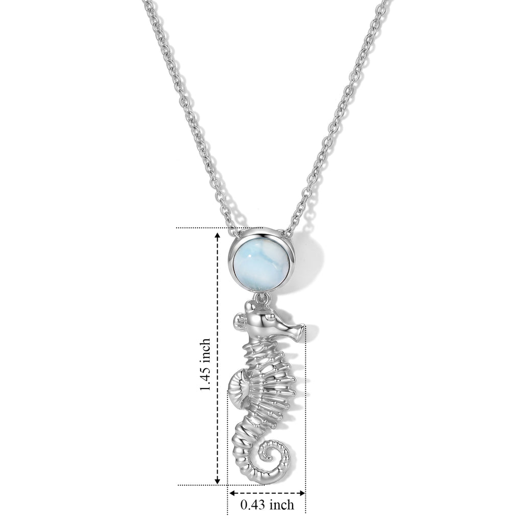 GP - Larimar & Blue Sapphire Pendant in Rhodium Overlay Sterling Silver with Chain (Size 20) 2.35 Ct._4509287_4