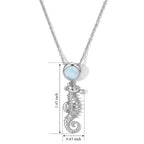GP - Larimar & Blue Sapphire Pendant in Rhodium Overlay Sterling Silver with Chain (Size 20) 2.35 Ct._4509287_4