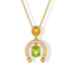 D'Joy - Peridot & Citrine Pendant in Yellow Gold Plated Sterling Silver with Chain (Size 20) 1.70 Ct._4509309