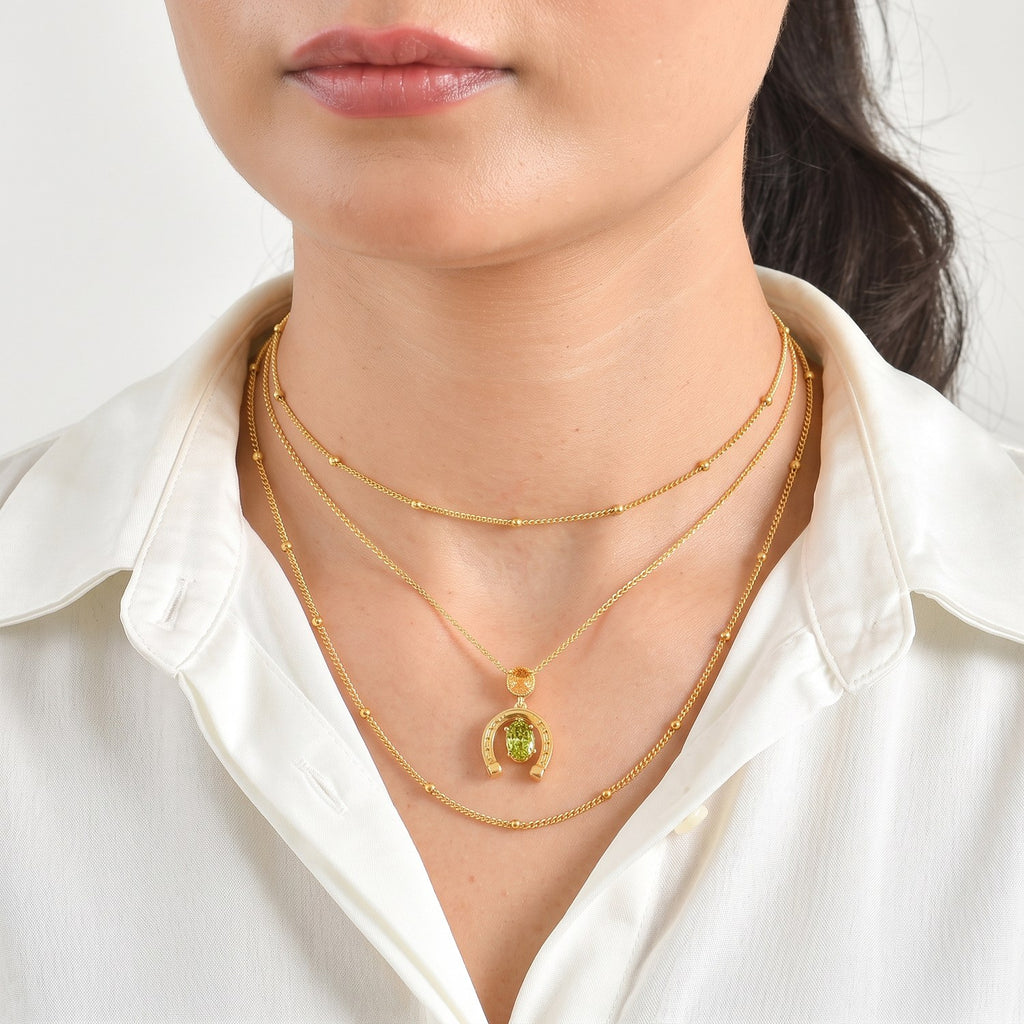 D'Joy - Peridot & Citrine Pendant in Yellow Gold Plated Sterling Silver with Chain (Size 20) 1.70 Ct._4509309_2
