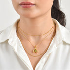 D'Joy - Peridot & Citrine Pendant in Yellow Gold Plated Sterling Silver with Chain (Size 20) 1.70 Ct._4509309_2