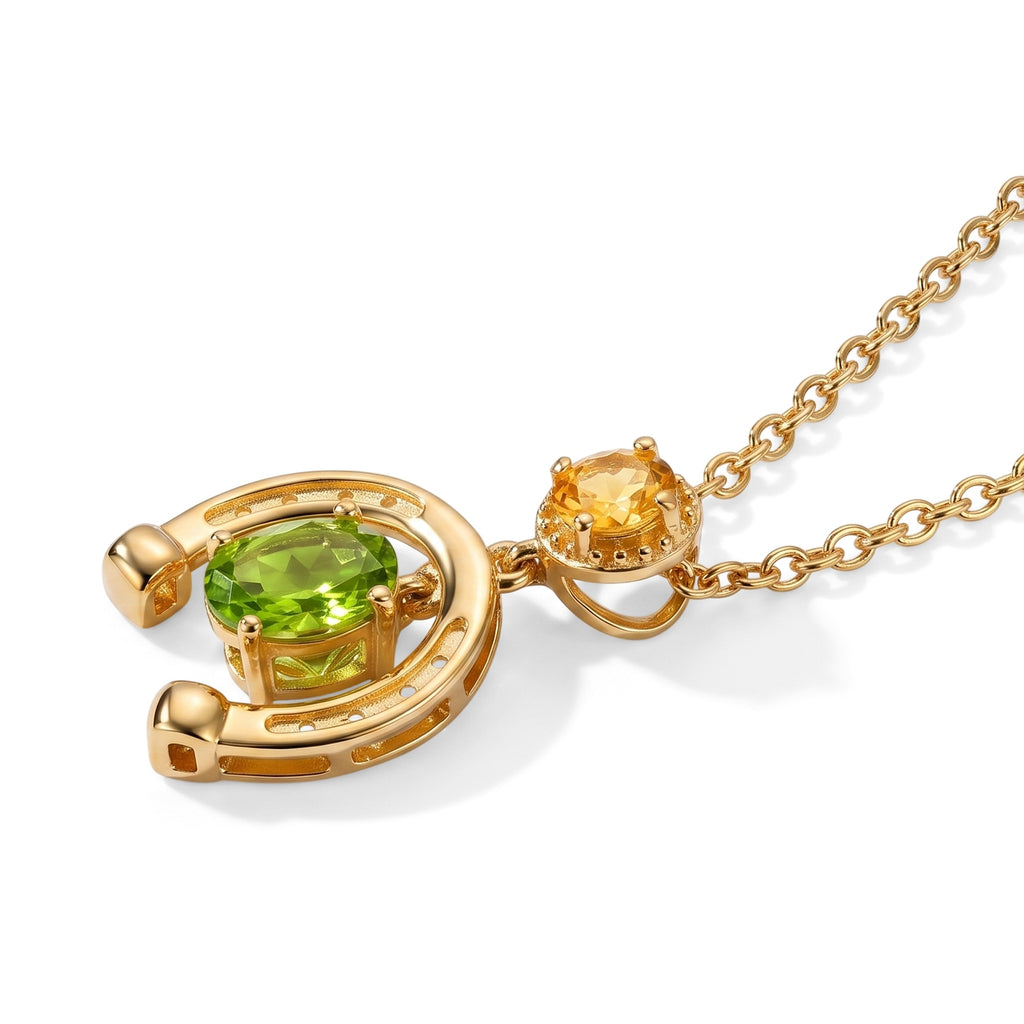 D'Joy - Peridot & Citrine Pendant in Yellow Gold Plated Sterling Silver with Chain (Size 20) 1.70 Ct._4509309_3