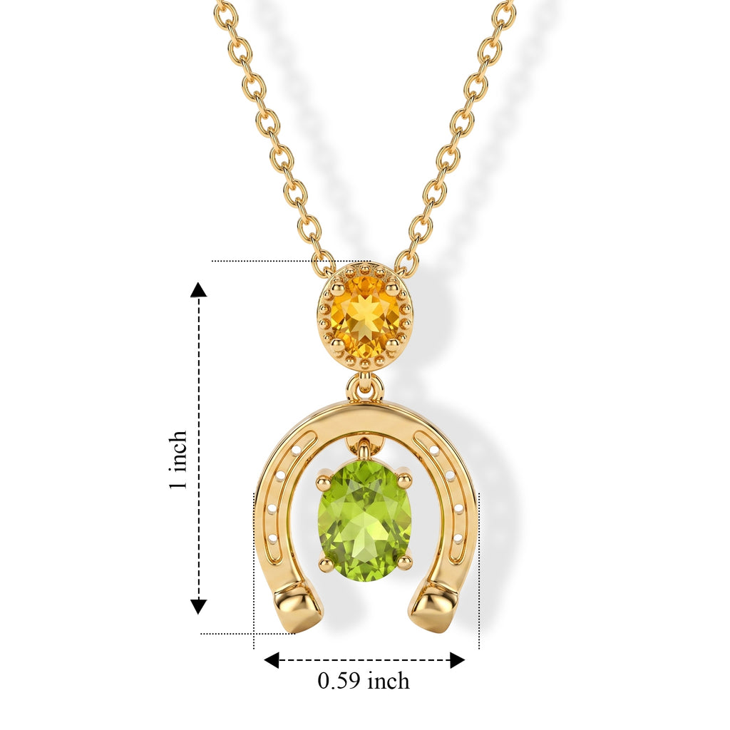 D'Joy - Peridot & Citrine Pendant in Yellow Gold Plated Sterling Silver with Chain (Size 20) 1.70 Ct._4509309_4