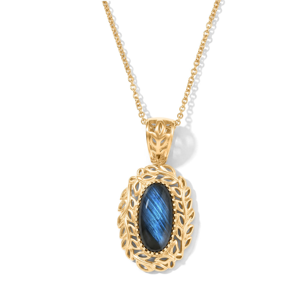 Labradorite Pendant with Chain (Size 20) Stainless Steel  7.250  Ct._4509518