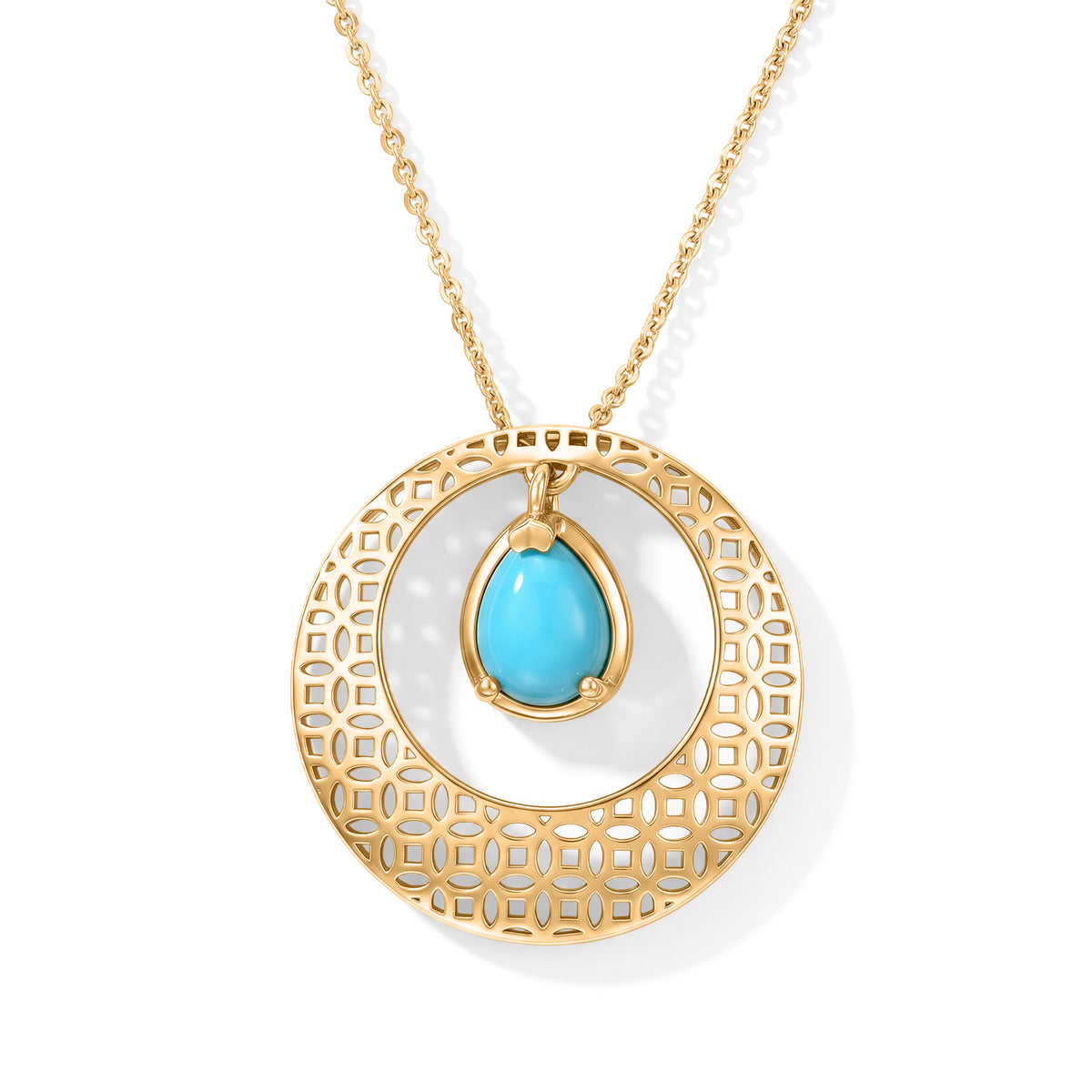 Blue Turquoise Pendant with Chain (Size 20)  Sterling Silver  1.080  Ct. 4509853 0