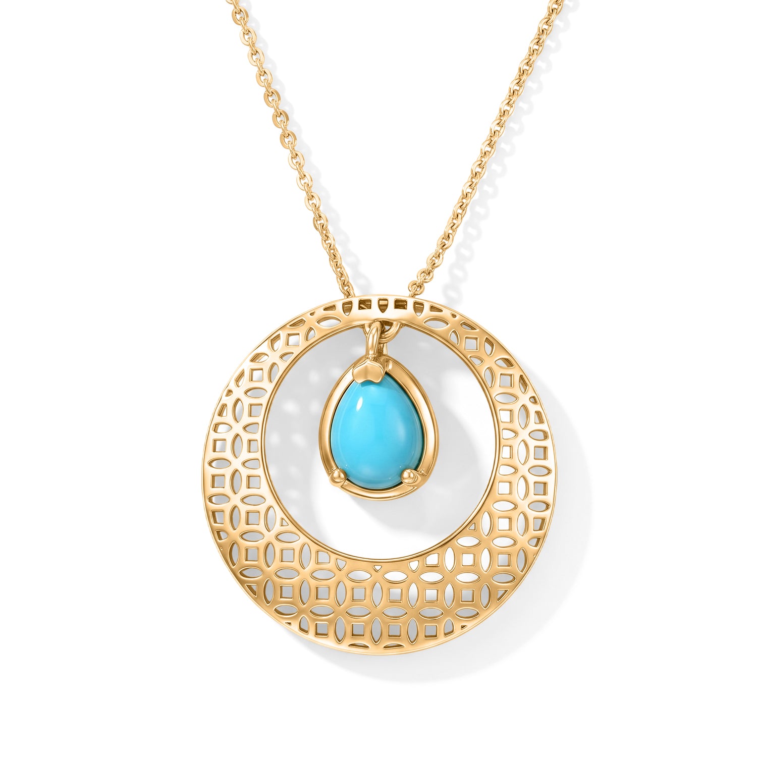 Blue Turquoise Pendant with Chain (Size 20)  Sterling Silver  1.080  Ct. 4509853 0