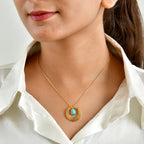 Blue Turquoise Pendant with Chain (Size 20)  Sterling Silver  1.080  Ct._4509853_1