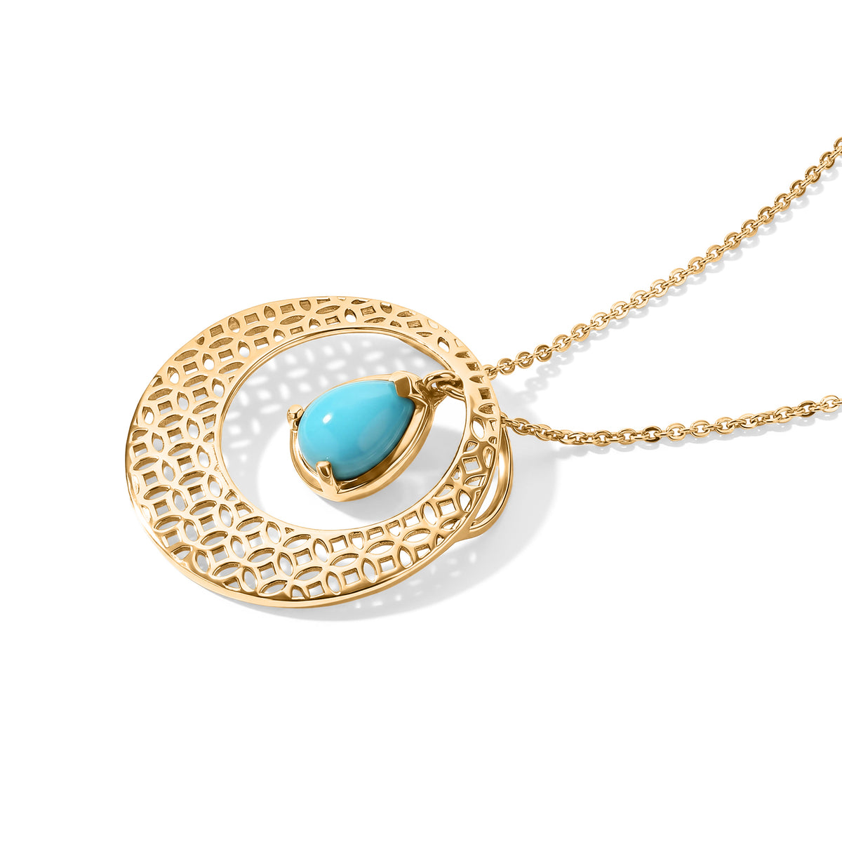 Blue Turquoise Pendant with Chain (Size 20)  Sterling Silver  1.080  Ct. 4509853 3