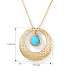 Blue Turquoise Pendant with Chain (Size 20)  Sterling Silver  1.080  Ct._4509853_4