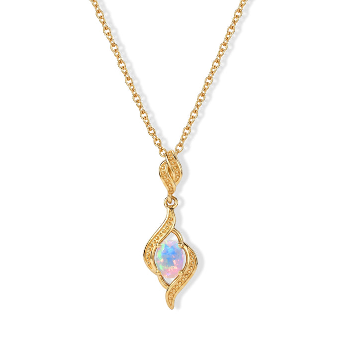 D'Joy - Ethiopian Opal Solitaire Pendant in Yellow Gold Plated with Chain (Size 20) 4509983 1
