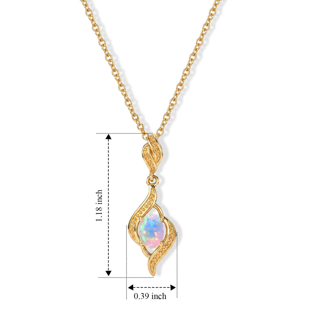 D'Joy - Ethiopian Opal Solitaire Pendant in Yellow Gold Plated with Chain (Size 20)_4509983_4