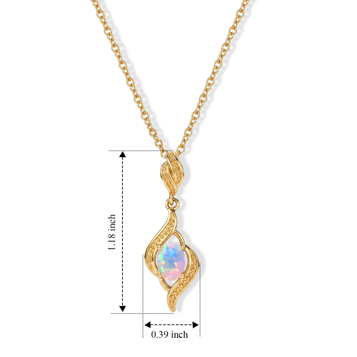 D'Joy - Ethiopian Opal Solitaire Pendant in Yellow Gold Plated with Chain (Size 20) 4509983 4