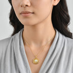 D'Joy - Ethiopian Opal & White Zircon Pendant with Chain (Size 20) in Yellow Gold Plated Sterling Silver_4509989_1