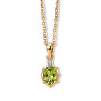 D'Joy - Peridot & White Zircon Pendant in Yellow Gold Plated Sterling Silver with Chain (Size 20) 1.25 Ct._4510661