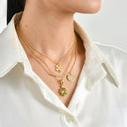 D'Joy - Peridot & White Zircon Pendant in Yellow Gold Plated Sterling Silver with Chain (Size 20) 1.25 Ct._4510661_2