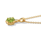 D'Joy - Peridot & White Zircon Pendant in Yellow Gold Plated Sterling Silver with Chain (Size 20) 1.25 Ct._4510661_3