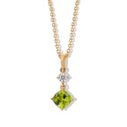 D'Joy - Peridot & Moissanite Pendant in Yellow Gold Plated Sterling Silver with Chain (Size 20) 1.80 Ct._4510664