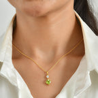 D'Joy - Peridot & Moissanite Pendant in Yellow Gold Plated Sterling Silver with Chain (Size 20) 1.80 Ct._4510664_1